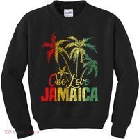 One Love Jamaica Caribbean Vacation Reggae Kids Sweatshirt thumb 0