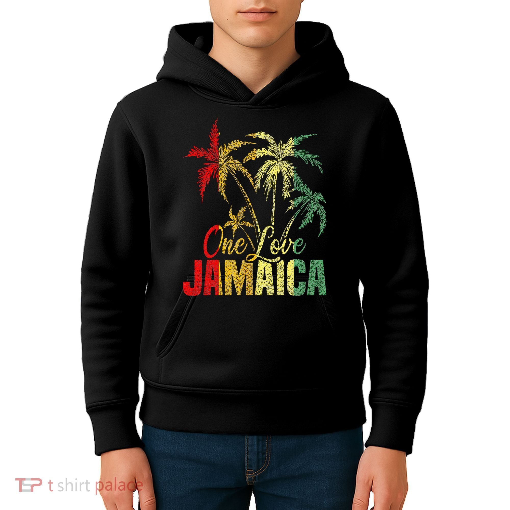One Love Jamaica Caribbean Vacation Reggae Kids Hoodie