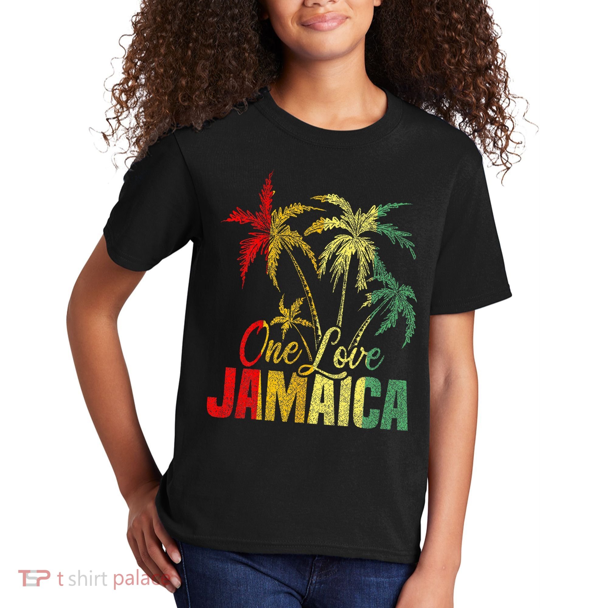 One Love Jamaica Caribbean Vacation Reggae Kids T-Shirt