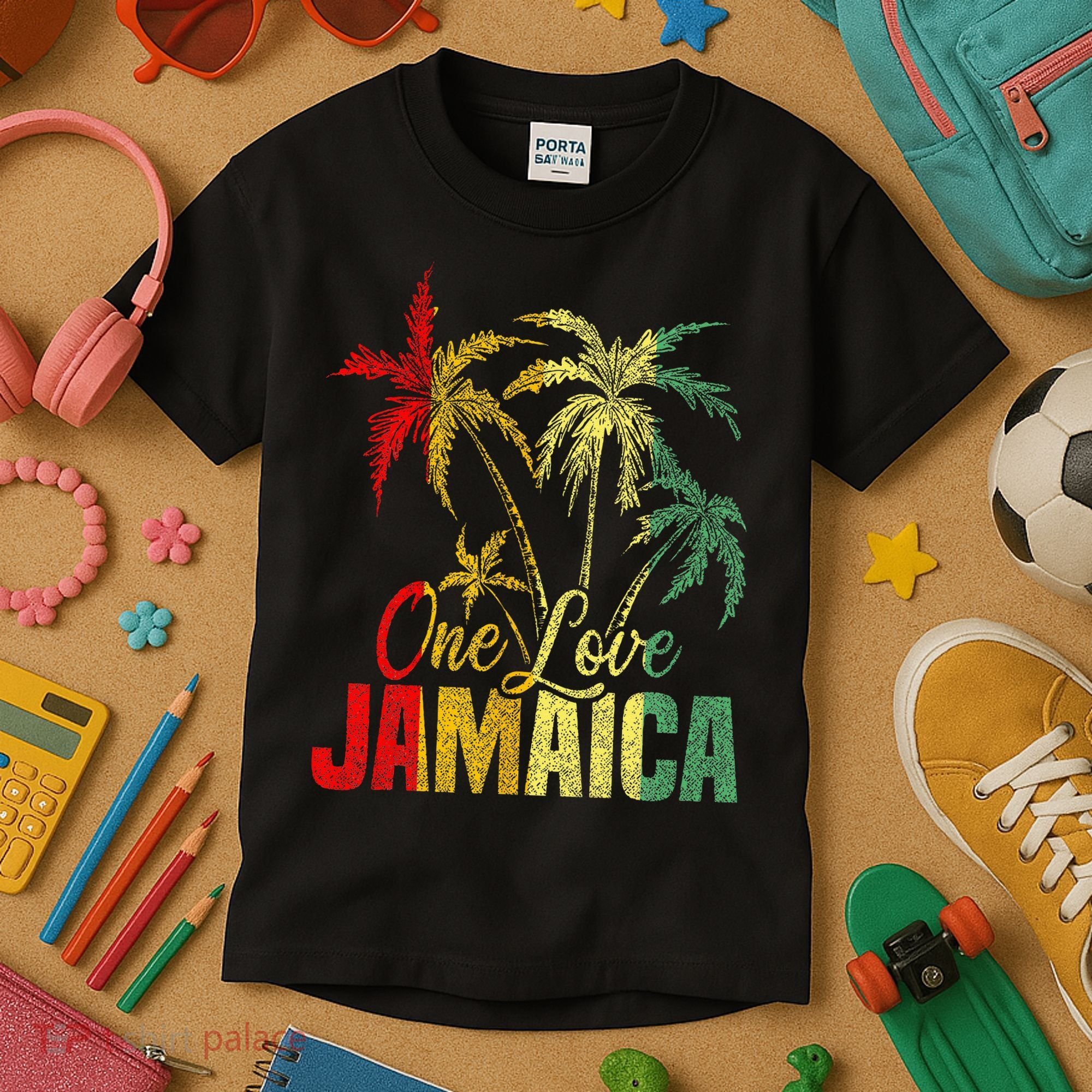 One Love Jamaica Caribbean Vacation Reggae Kids T-Shirt