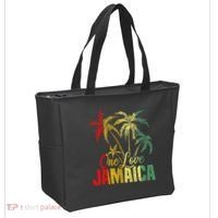 One Love Jamaica Caribbean Vacation Reggae Tote Bag thumb 2