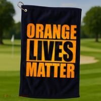 Orange Lives Matter Funny Donald Trump Golf Towel thumb 1