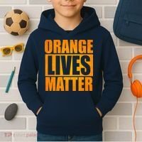 Orange Lives Matter Funny Donald Trump Kids Hoodie thumb 2