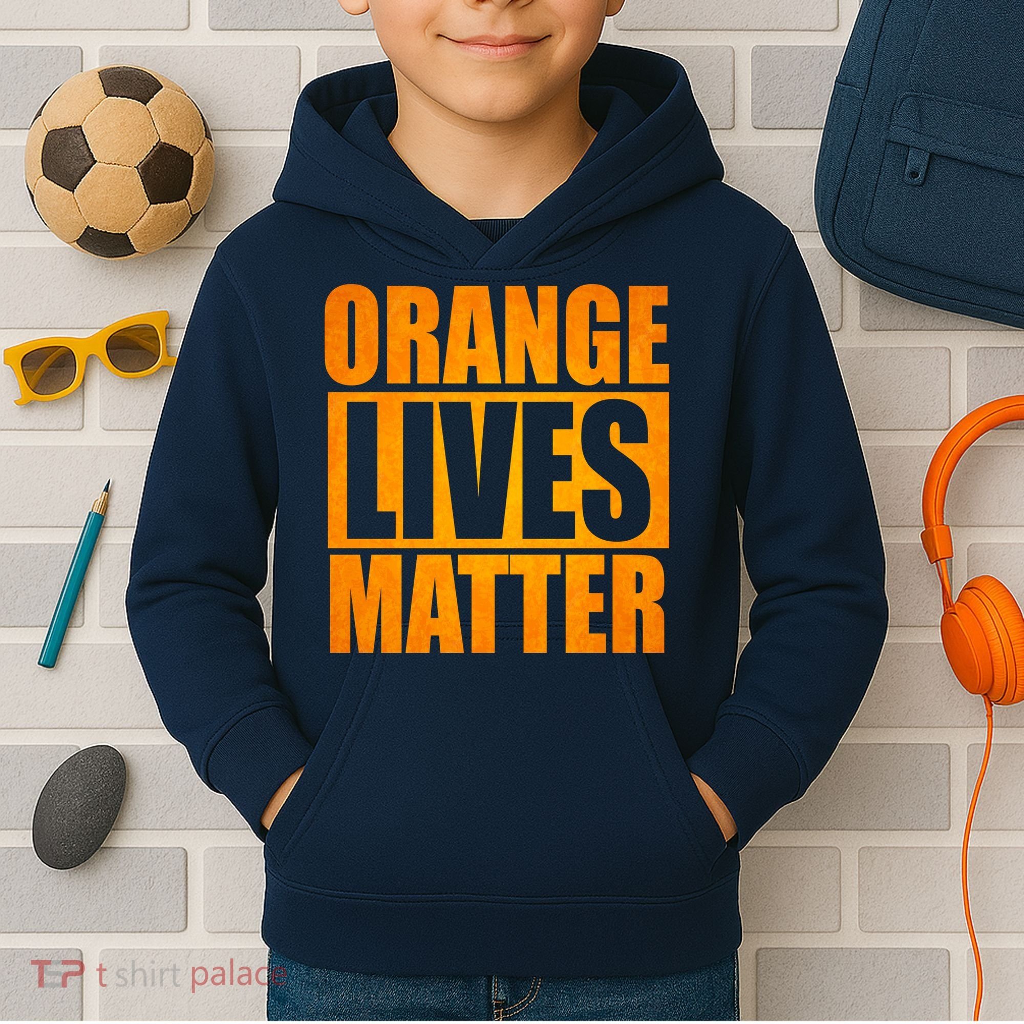 Orange Lives Matter Funny Donald Trump Kids Hoodie