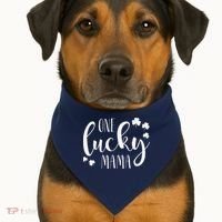 One Lucky Mama St Patricks Day Irish Mom Shamrock Momma USA-Made Doggie Bandana thumb 1
