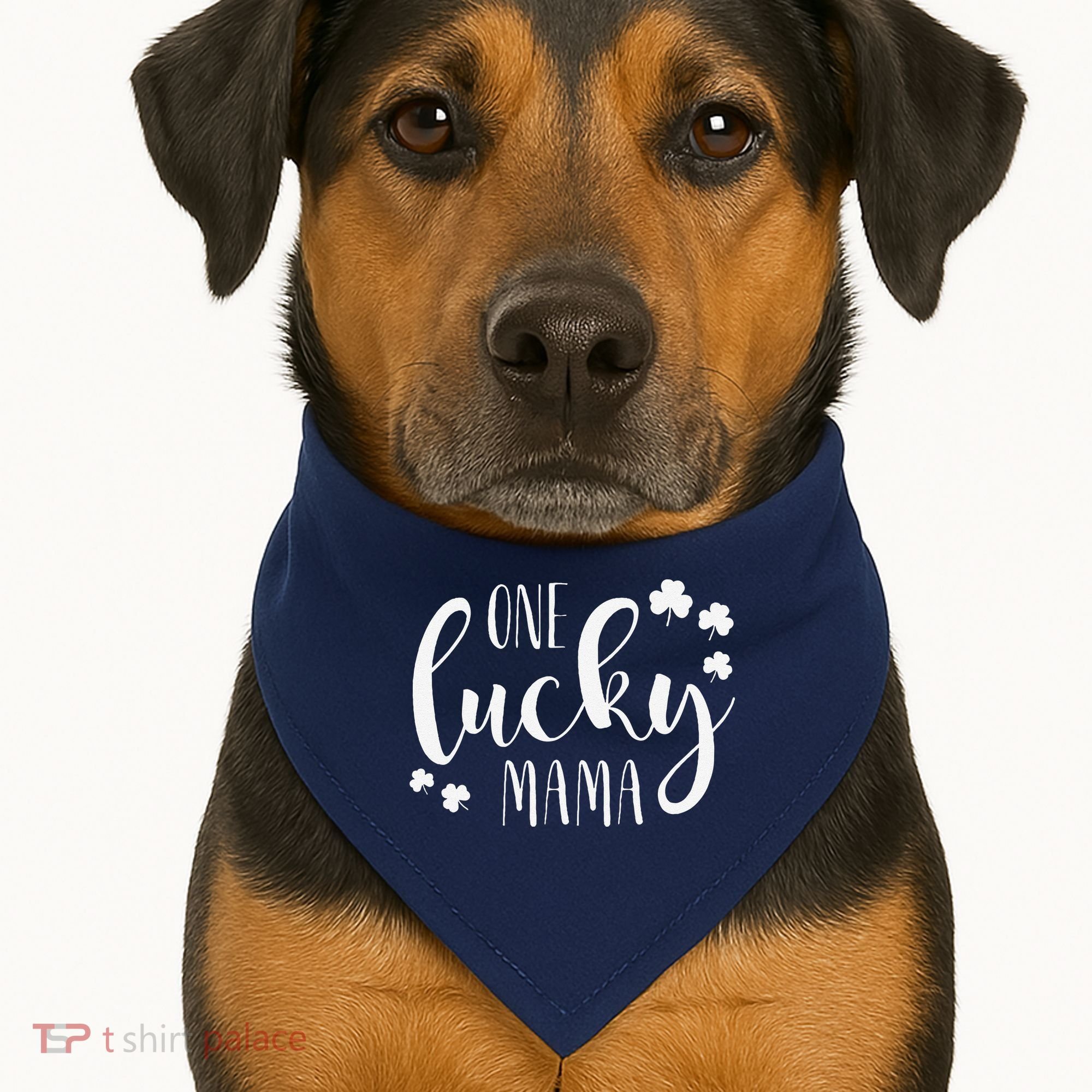 One Lucky Mama St Patricks Day Irish Mom Shamrock Momma USA-Made Doggie Bandana