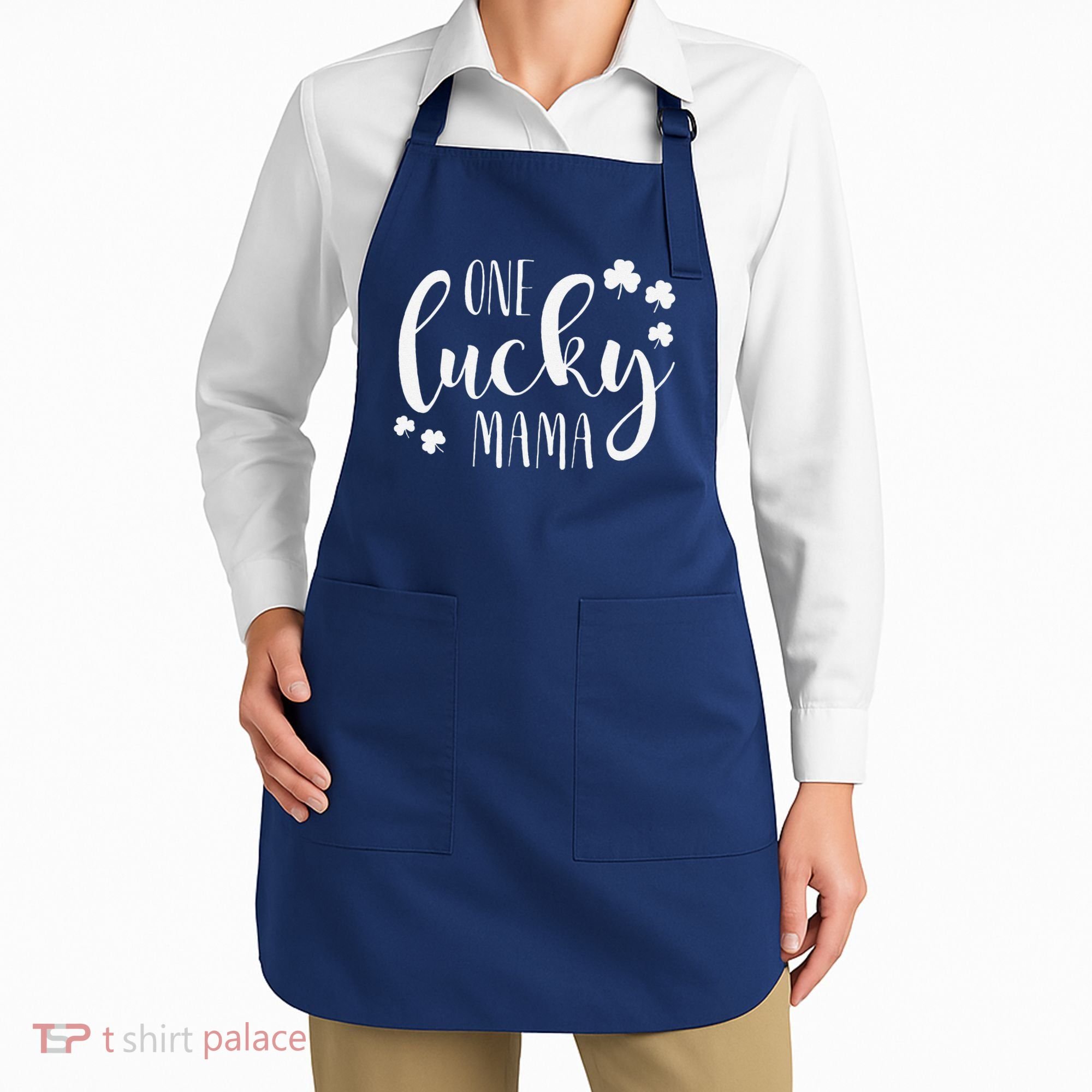One Lucky Mama St Patricks Day Irish Mom Shamrock Momma Apron