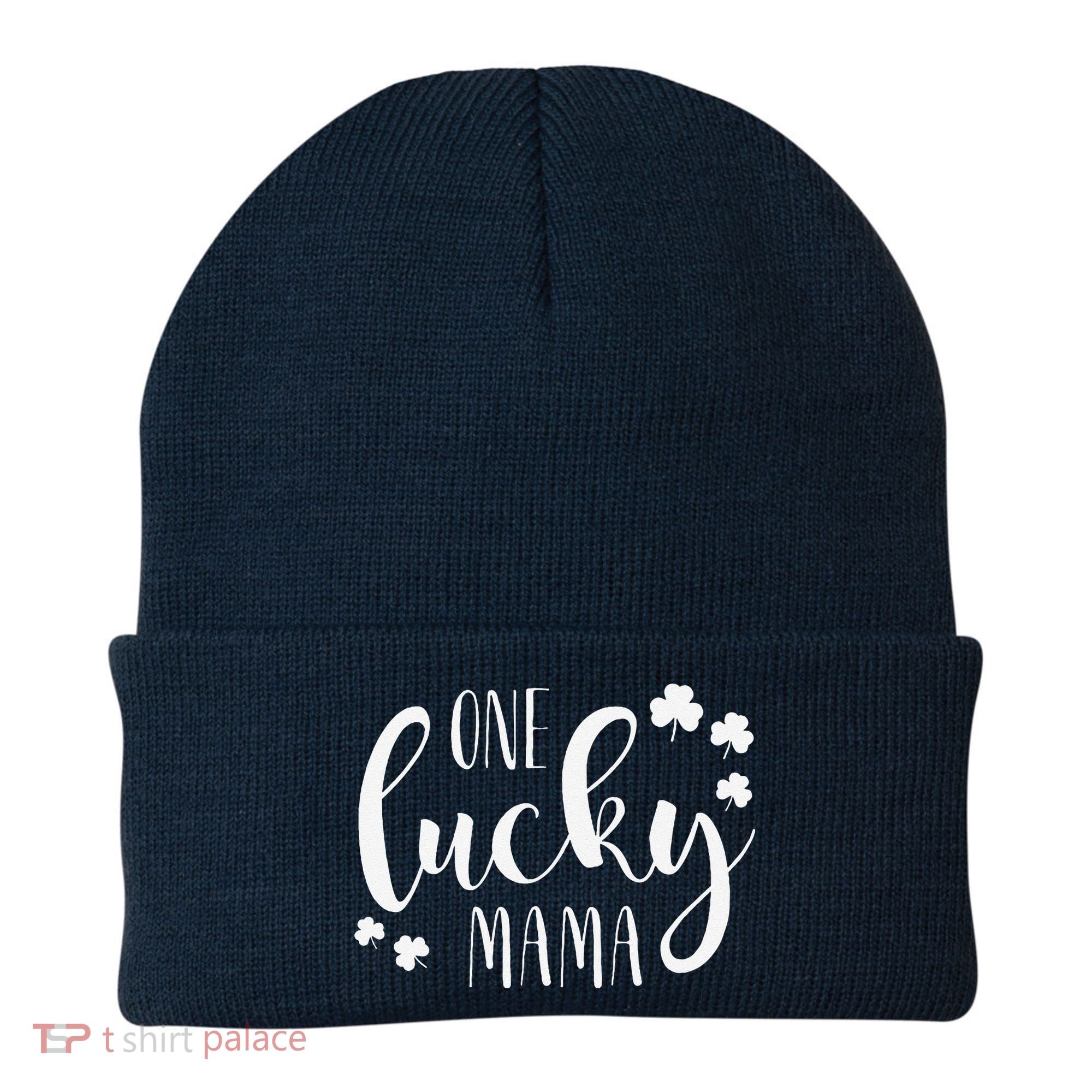 One Lucky Mama St Patricks Day Irish Mom Shamrock Momma Beanie