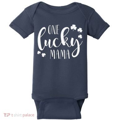 One Lucky Mama St Patricks Day Irish Mom Shamrock Momma Baby Bodysuit