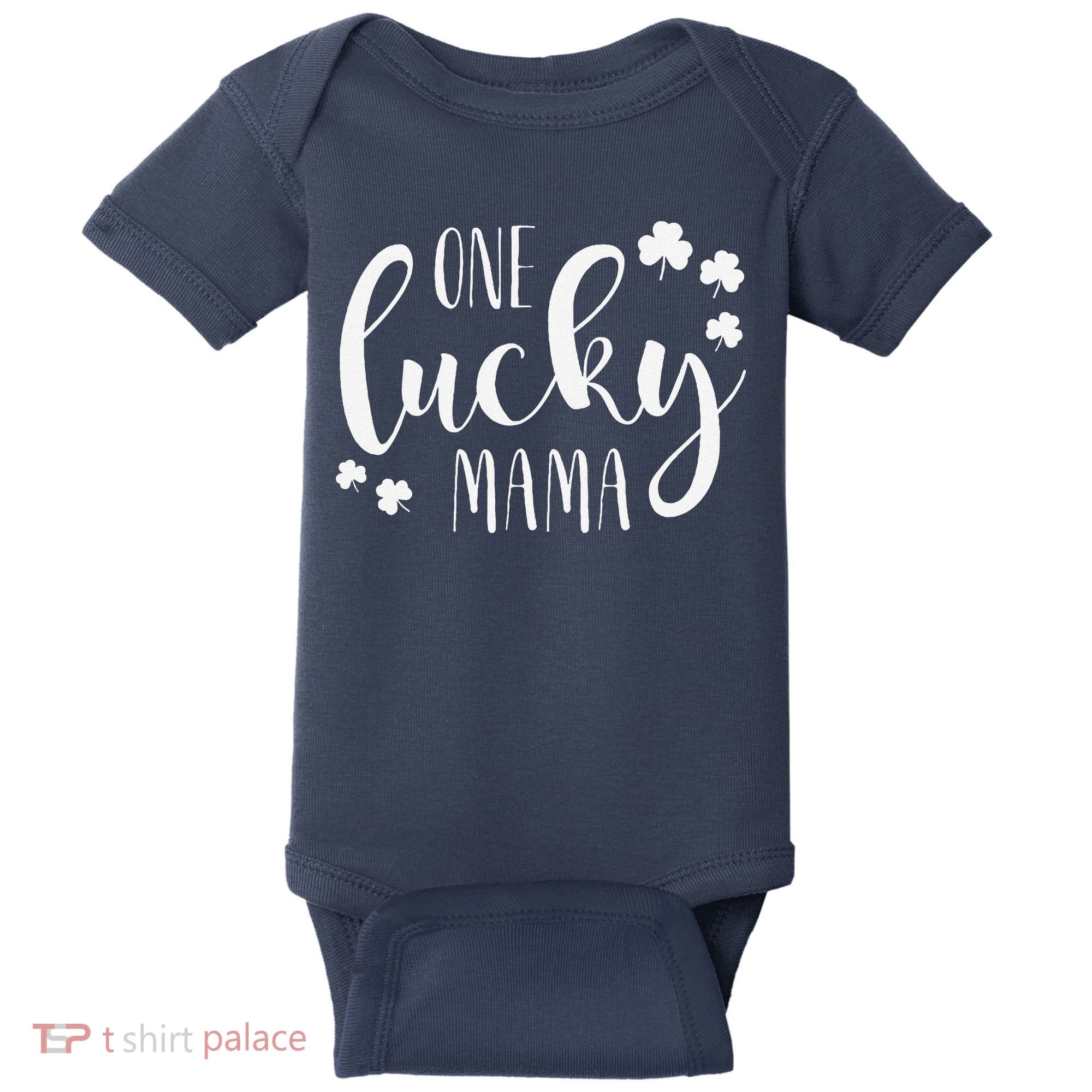 One Lucky Mama St Patricks Day Irish Mom Shamrock Momma Baby Bodysuit