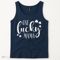 One Lucky Mama St Patricks Day Irish Mom Shamrock Momma Tank Top thumb 2