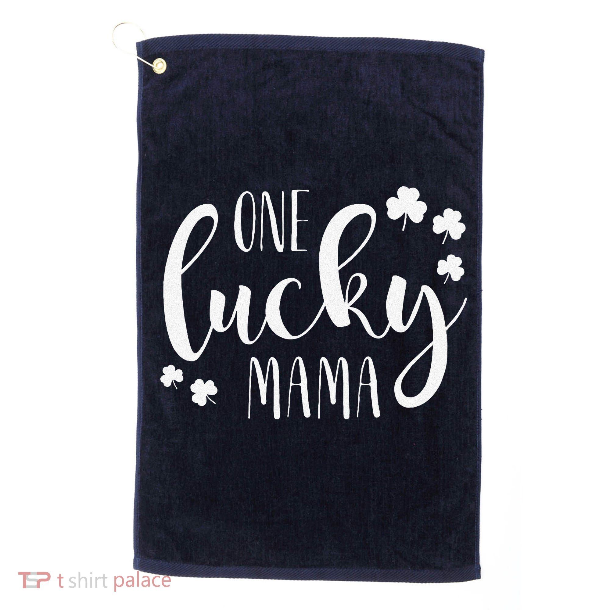One Lucky Mama St Patricks Day Irish Mom Shamrock Momma Golf Towel