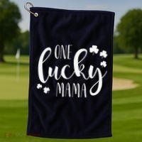One Lucky Mama St Patricks Day Irish Mom Shamrock Momma Golf Towel thumb 1