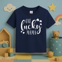 One Lucky Mama St Patricks Day Irish Mom Shamrock Momma Toddler T-Shirt thumb 3