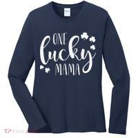 One Lucky Mama St Patricks Day Irish Mom Shamrock Momma Women's Long Sleeve Shirt thumb 0