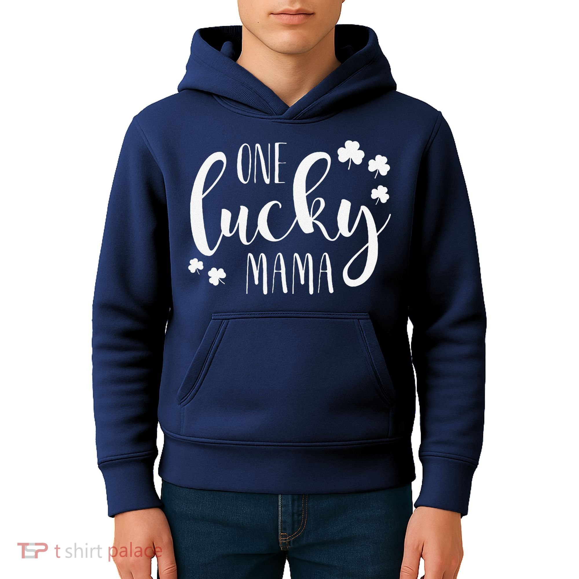 One Lucky Mama St Patricks Day Irish Mom Shamrock Momma Kids Hoodie