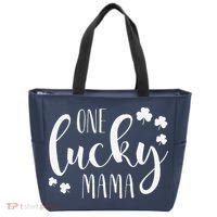 One Lucky Mama St Patricks Day Irish Mom Shamrock Momma Tote Bag thumb 0