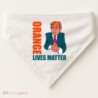 Orange Lives Matter Funny Trump USA-Made Doggie Bandana thumb 0
