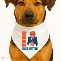 Orange Lives Matter Funny Trump USA-Made Doggie Bandana thumb 1