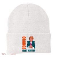 Orange Lives Matter Funny Trump Beanie thumb 0