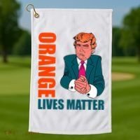 Orange Lives Matter Funny Trump Golf Towel thumb 1