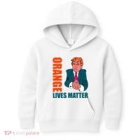 Orange Lives Matter Funny Trump Kids Hoodie thumb 0