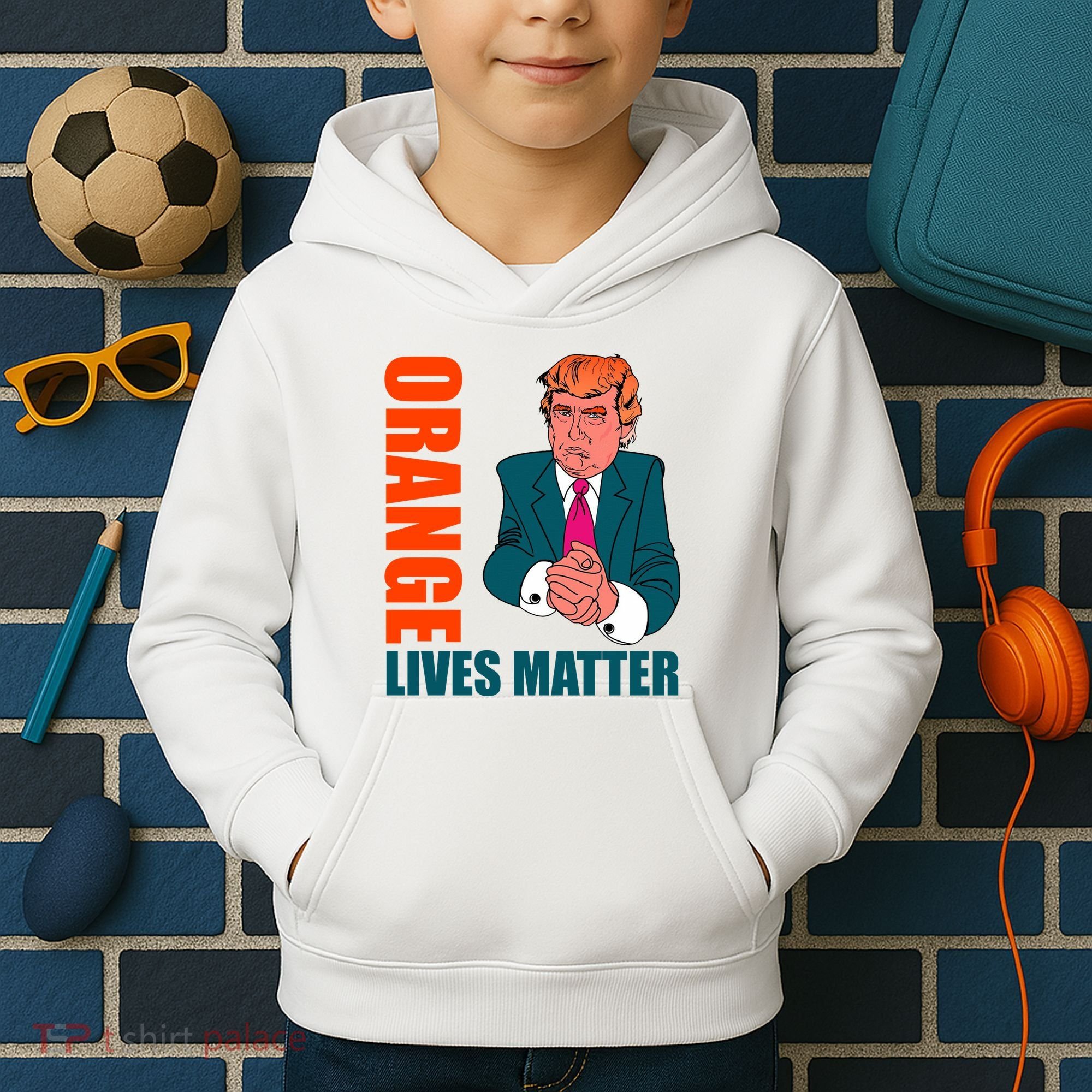 Orange Lives Matter Funny Trump Kids Hoodie
