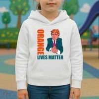 Orange Lives Matter Funny Trump Kids Hoodie thumb 3