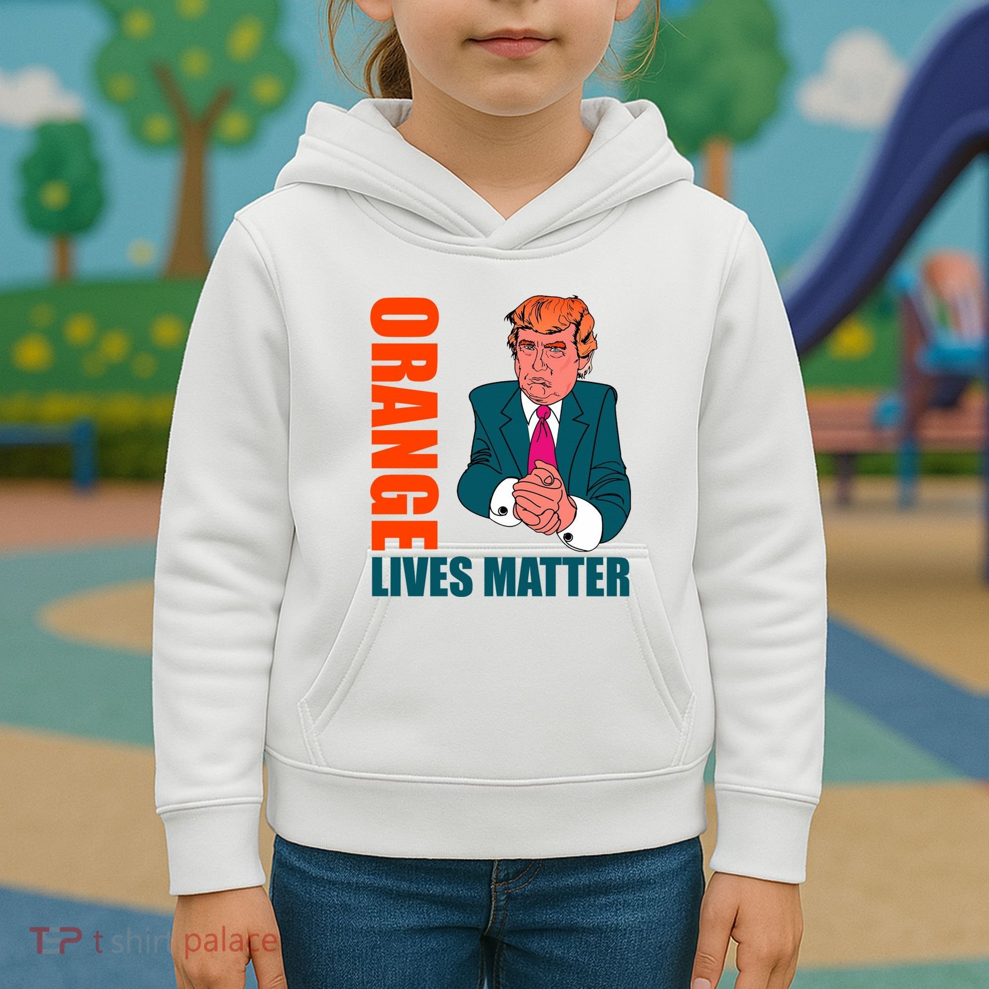Orange Lives Matter Funny Trump Kids Hoodie