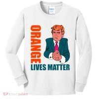 Orange Lives Matter Funny Trump Kids Long Sleeve Shirt thumb 0
