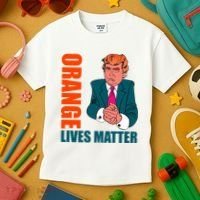 Orange Lives Matter Funny Trump Kids T-Shirt thumb 3