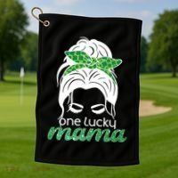 One Lucky Mama St Patricks Day Golf Towel thumb 1