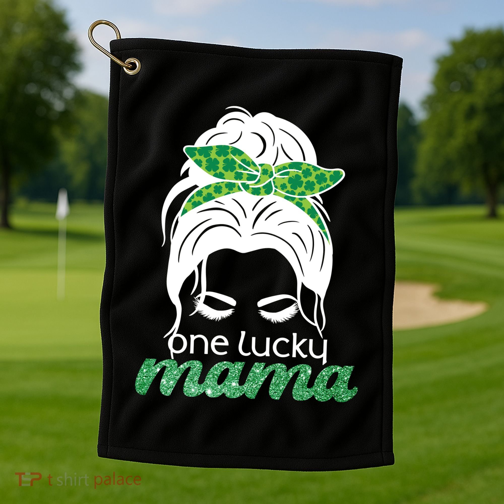 One Lucky Mama St Patricks Day Golf Towel