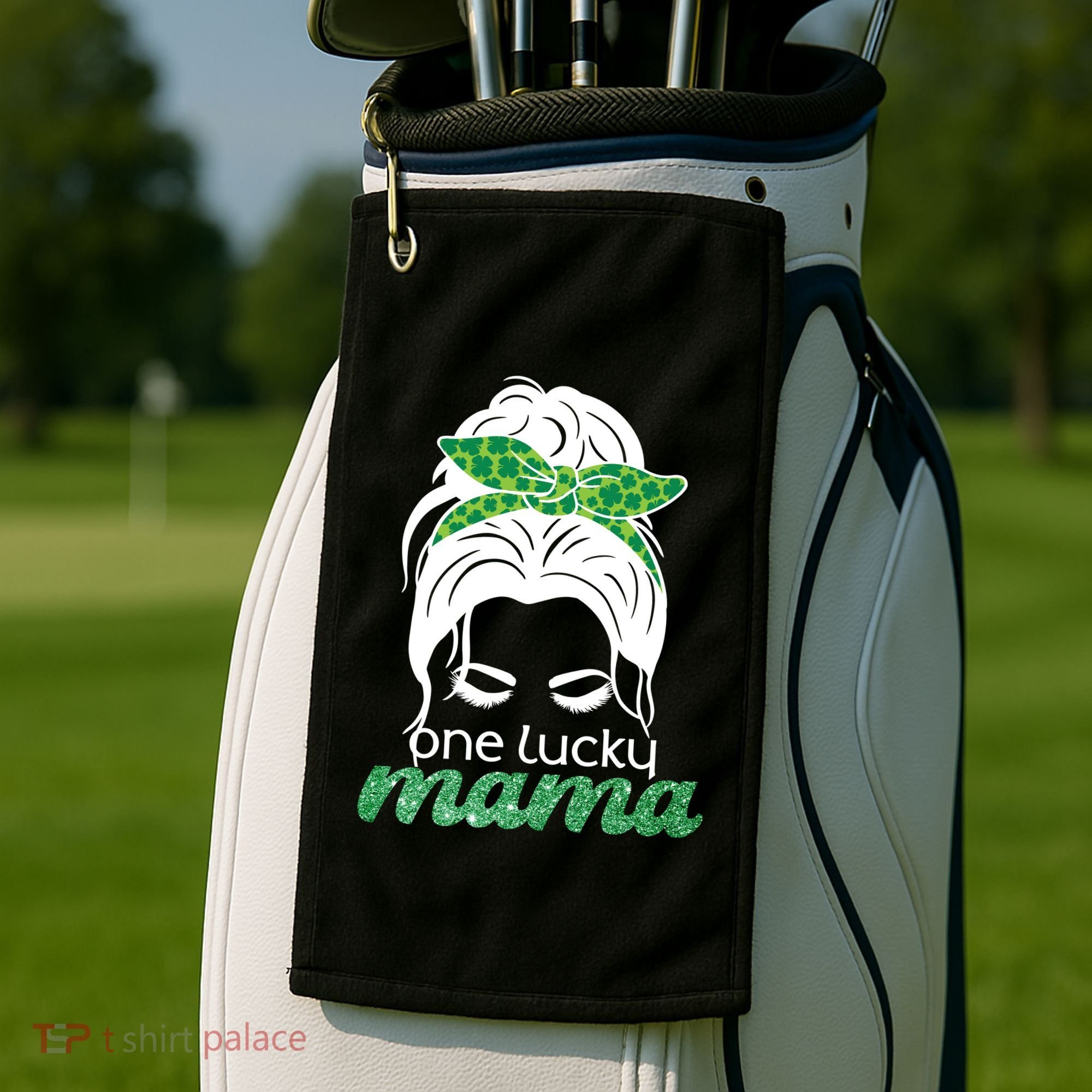 One Lucky Mama St Patricks Day Golf Towel
