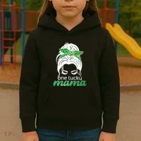 One Lucky Mama St Patricks Day Kids Hoodie thumb 3