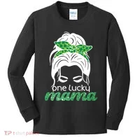 One Lucky Mama St Patricks Day Kids Long Sleeve Shirt thumb 0