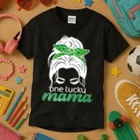 One Lucky Mama St Patricks Day Kids T-Shirt thumb 3