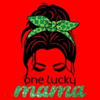 One Lucky Mama St Patricks Day Santa Hat thumb 1