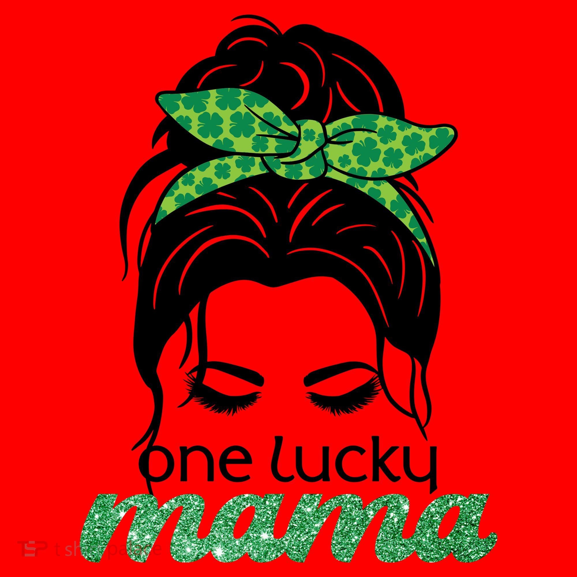 One Lucky Mama St Patricks Day Santa Hat