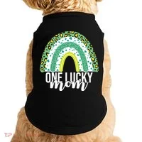 One Lucky Mom Rainbow St Patrick's Day Doggie Tank thumb 0