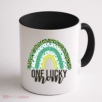 One Lucky Mom Rainbow St Patrick's Day Coffee Mug thumb 1