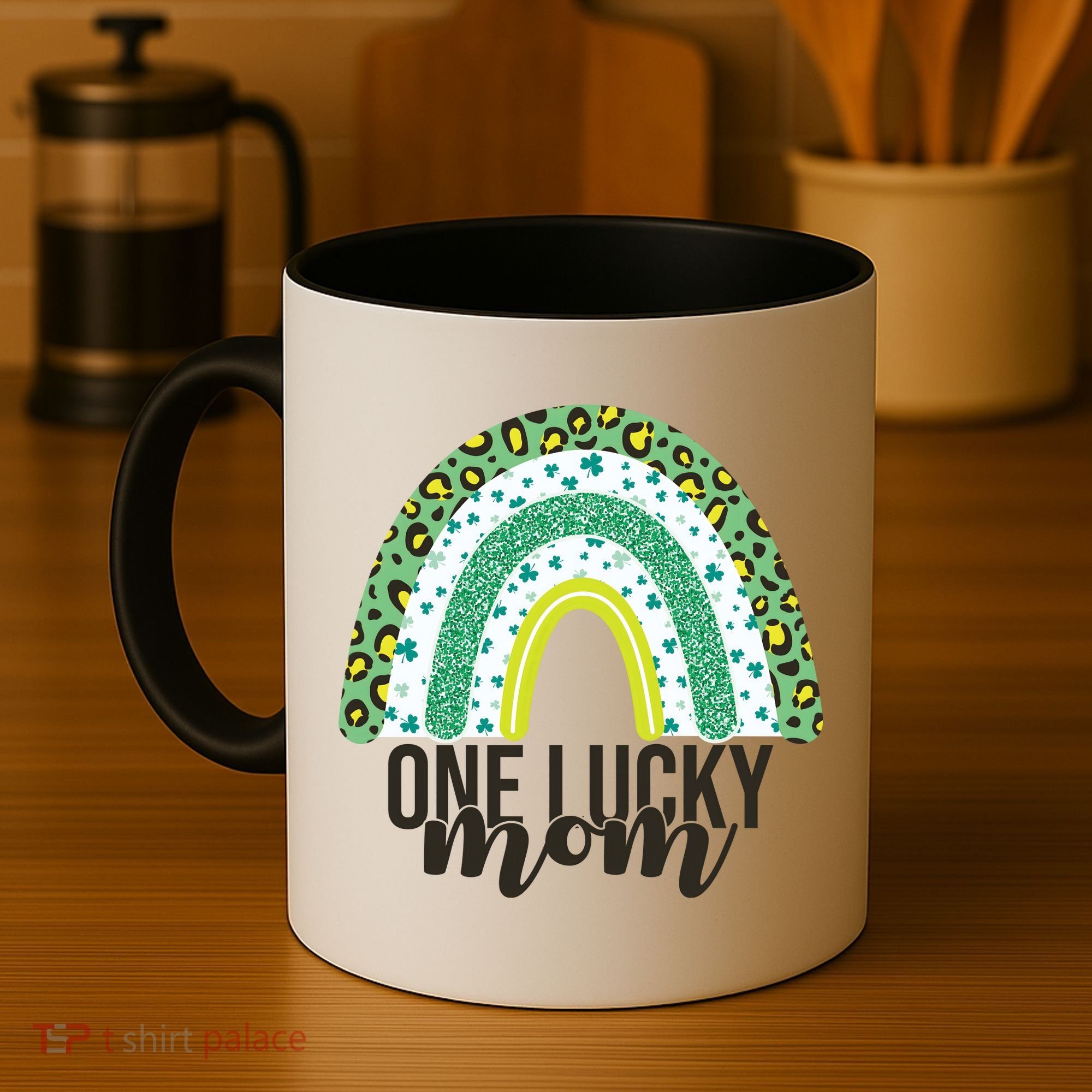 One Lucky Mom Rainbow St Patrick's Day Coffee Mug