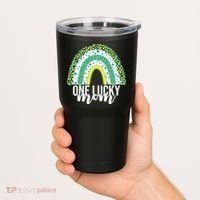 One Lucky Mom Rainbow St Patrick's Day Tumbler thumb 2