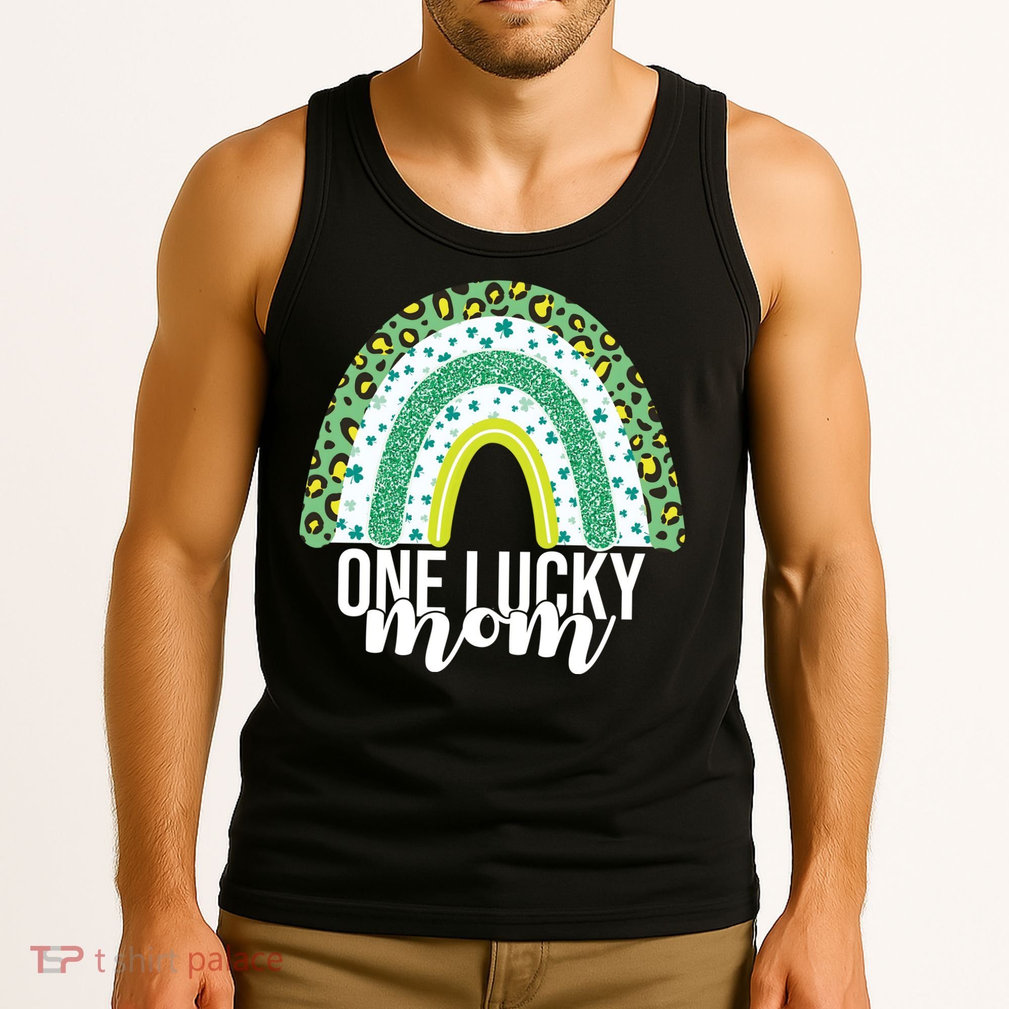 One Lucky Mom Rainbow St Patrick's Day Tank Top