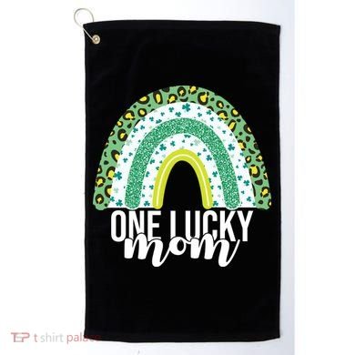 One Lucky Mom Rainbow St Patrick's Day Golf Towel