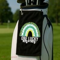 One Lucky Mom Rainbow St Patrick's Day Golf Towel thumb 2