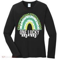 One Lucky Mom Rainbow St Patrick's Day Women's Long Sleeve Shirt thumb 0