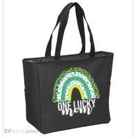 One Lucky Mom Rainbow St Patrick's Day Tote Bag thumb 2