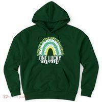 One Lucky Mom Rainbow St Patrick's Day Hoodie thumb 0