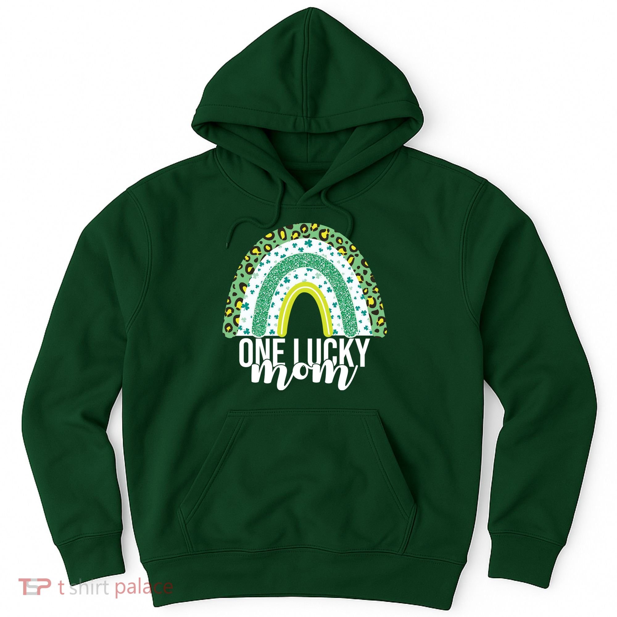 One Lucky Mom Rainbow St Patrick's Day Hoodie
